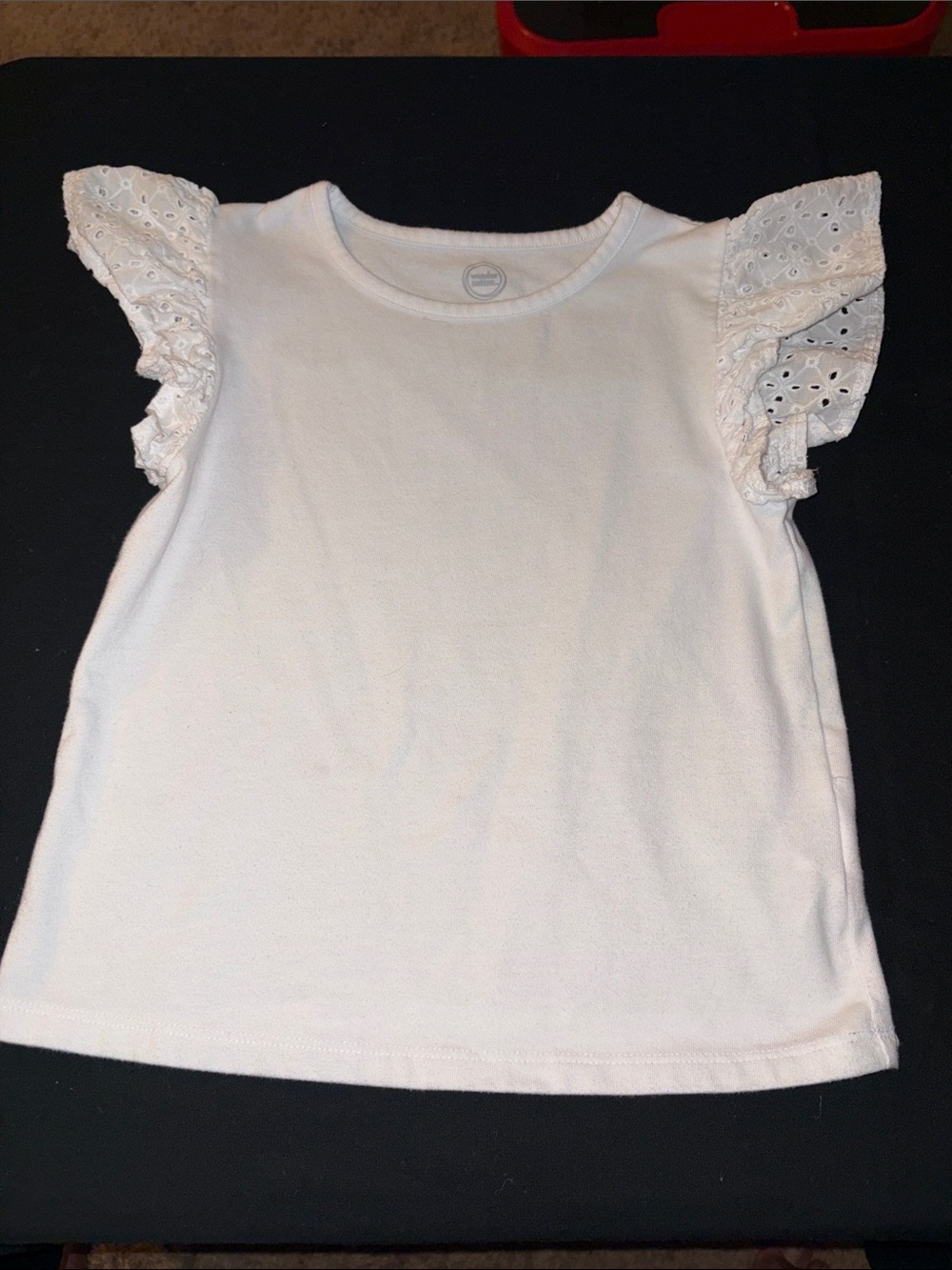 wonder nation White Eyelet Flutter Sleeve Tee
